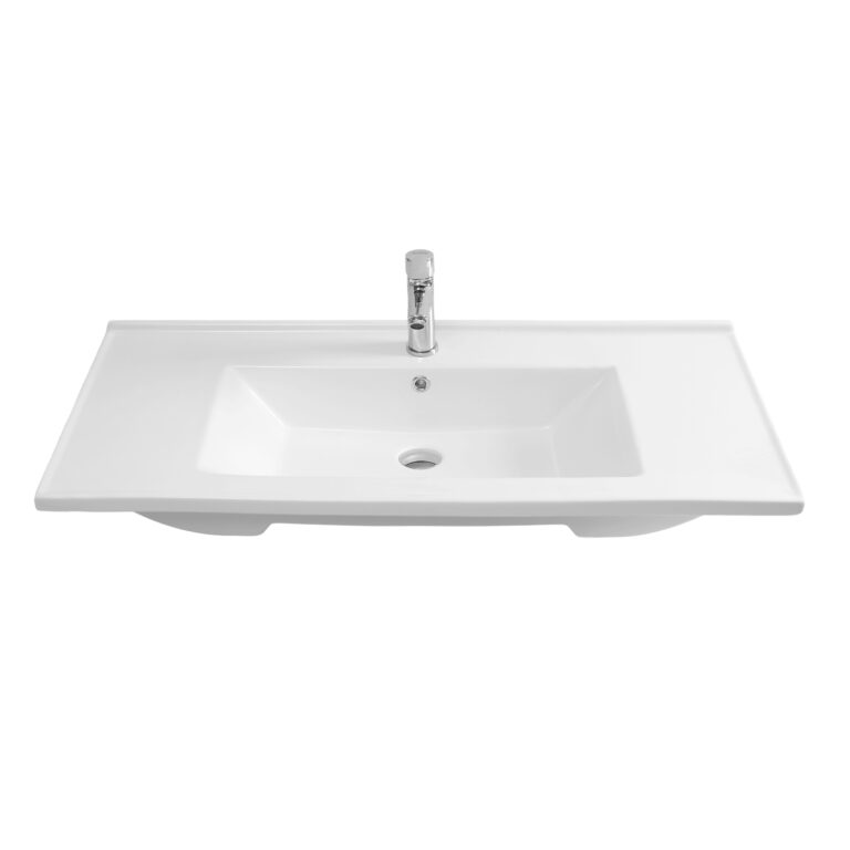 Alinda 100 cm Mobilya Uyumlu Batarya Delikli Lavabo