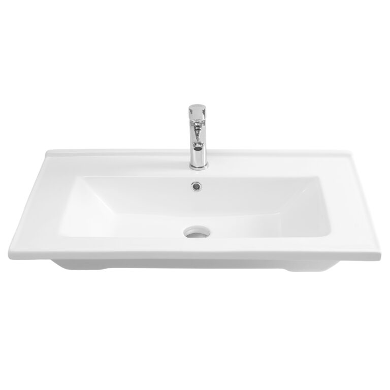 Alinda 80 cm Mobilya Uyumlu Batarya Delikli Lavabo