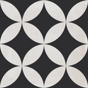 33x33 Fresco Flower Black