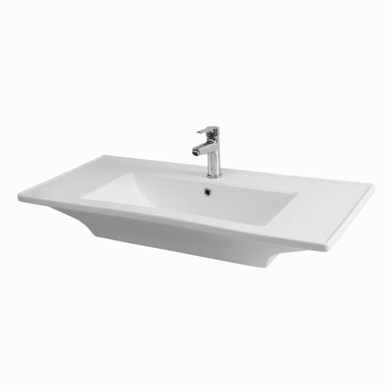 Tyana 100 cm Mobilya Uyumlu Batarya Delikli Lavabo