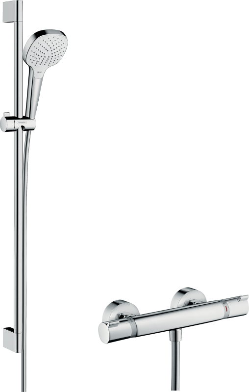 HansGrohe Croma Select E Aplike Duş Sistemi Vario, Ecostat Comfort Termostat Ve 90 Cm Duş Barı İle - 27082400