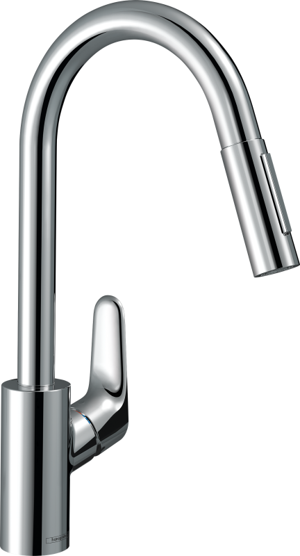 HansGrohe Focus M41 Tek Kollu Eviye Bataryası 240, Çekilebilir El Duşu, 2Jet - 31815000