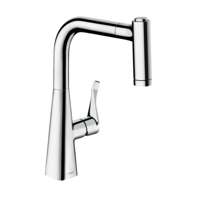 HansGrohe Metris M71 Tek Kollu Eviye Bataryası 220, Çekilebilir El Duşu, 2Jet, Sbox - 73800000