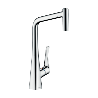 HansGrohe Metris M71 Tek Kollu Eviye Bataryası 320, Çekilebilir El Duşu, 2Jet, Sbox - 73801000