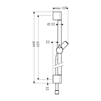 HansGrohe Unica Duş Barı C 65 Cm, Duş Hortumu İle - 27611000 - Görsel 2